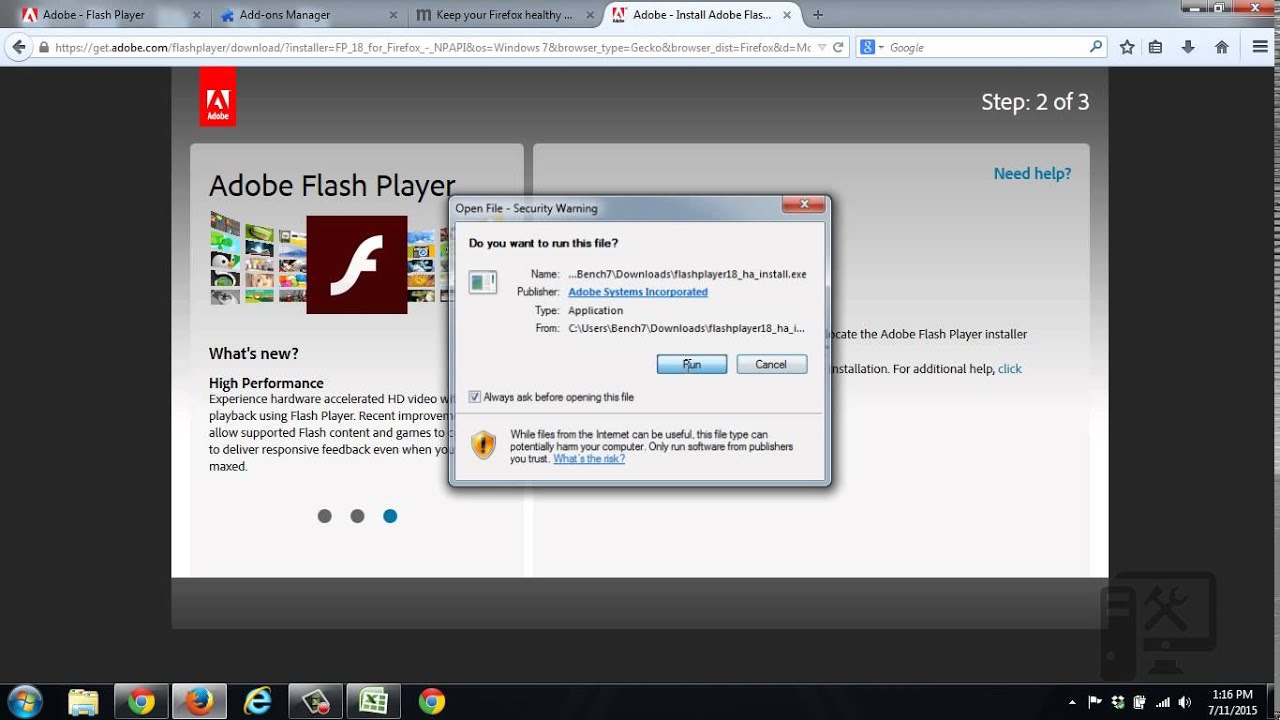 microsoft windows 7 adobe flash player free download